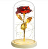 3 Colori - Rosa eterna a cloche con luci a LED per San Valentino con coperchio in vetro color oro