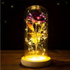 3 Colori - Rosa eterna a cloche con luci a LED per San Valentino con coperchio in vetro color oro