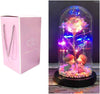 Rosa eterna a cloche con luci a LED per San Valentino con coperchio in vetro Con statuine dentro