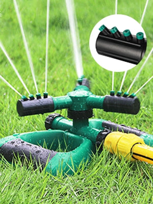 Irrigatore da Giardino Rotante a 360° – Automatico con 3 Bracci Regolabili, Ampia Copertura e Facile Installazione
