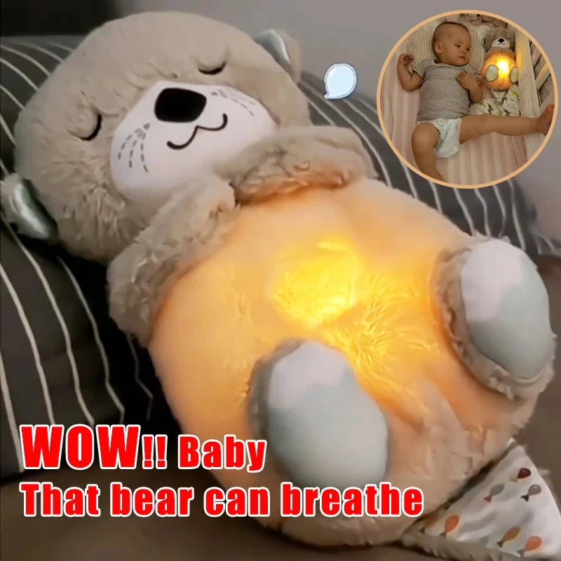 Breathing Bear Peluche Calmante Sensazione Grembo Materno Peluche simula il respiro Grigio Bianco Rosa Grigio Scuro