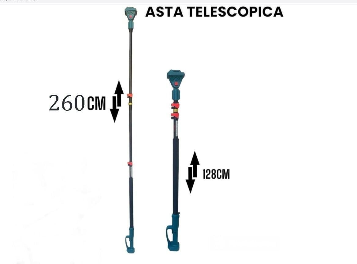 Kit Potatura 3 in 1 Professionale Mini Motosega + Forbice Cesoia a Batterie con Asta Telescopica