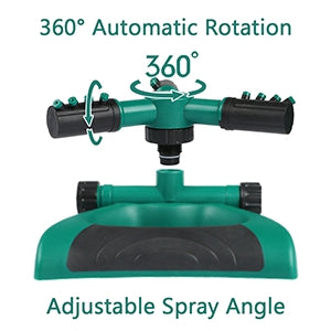 Irrigatore da Giardino Rotante a 360° – Automatico con 3 Bracci Regolabili, Ampia Copertura e Facile Installazione