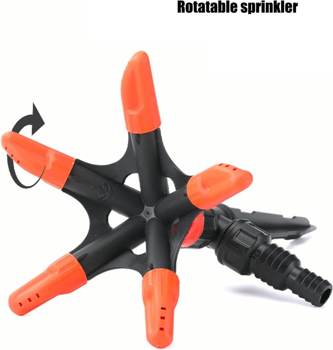 Irrigatore da Giardino Rotante Automatico a 360° con 5 Bracci e Ugelli Regolabili