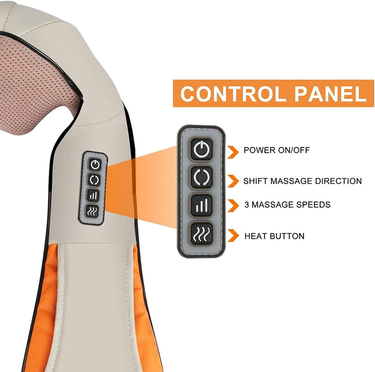 Massaggiatore Cervicale e Schiena Shiatsu con Riscaldamento - Relax e Benessere Muscolare (Colore Casual)