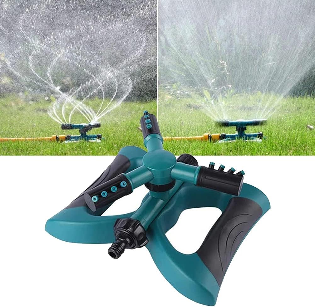 Irrigatore da Giardino Rotante a 360° – Automatico con 3 Bracci Regolabili, Ampia Copertura e Facile Installazione