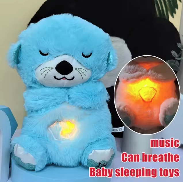 Breathing Bear Peluche Calmante Sensazione Grembo Materno Peluche simula il respiro Grigio Bianco Rosa Grigio Scuro