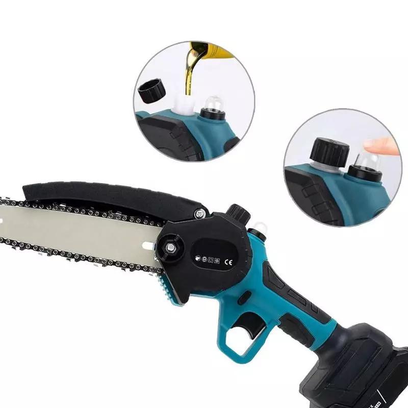 Mini Motosega Elettrica Portatile con 2 Batterie da 88W – Barre Intercambiabili da 6 e 8 Pollici per Potatura, Giardinaggio e Taglio Legno