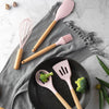 Set di utensili da cucina utensili da cucina da 12 pezzi set di utensili da cucina con portautensili rosa