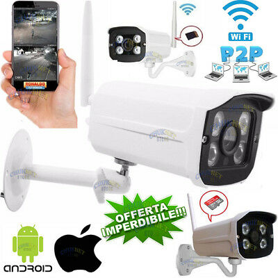 Ip Camera P2P Telecamera Wireless Wifi Ir Infrarossi Ipcam Sd Per Esterno