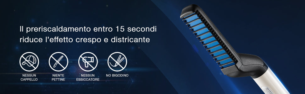 Pettine Elettrico Barba Capelli Multifunzionale