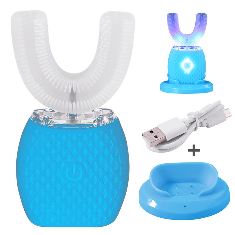 AutoBrush Spazzolino elettrico ad ultrasuoni 360 Wireless Testine Smart 4 Modalità Silicone