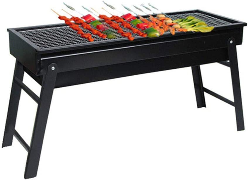 Barbecue a carbone con griglia in ghisa, bbq portatile pieghevole barbecue da giardino con contenitore per carbone per giardino esterno barbecue campeggio e picnic