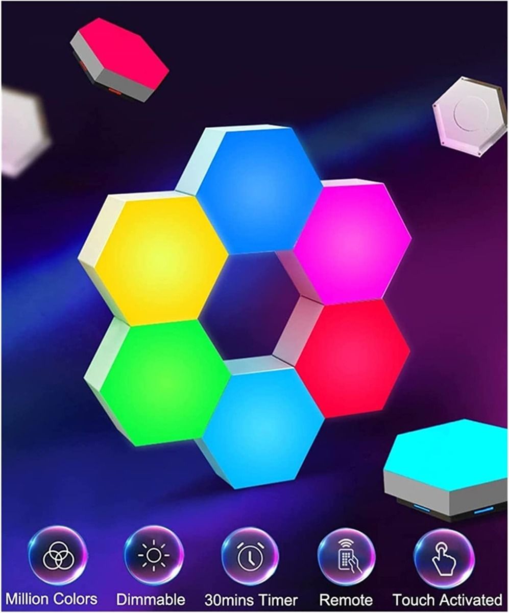 Lampada da parete a led esagonale rgb con app remoto control night light