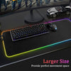 Tappetino per mouse da gioco RGB - T14 Effetti  a LED con bordi cuciti resistenti e base in gomma antiscivolo, adatto per MacBook, PC, laptop, scrivania