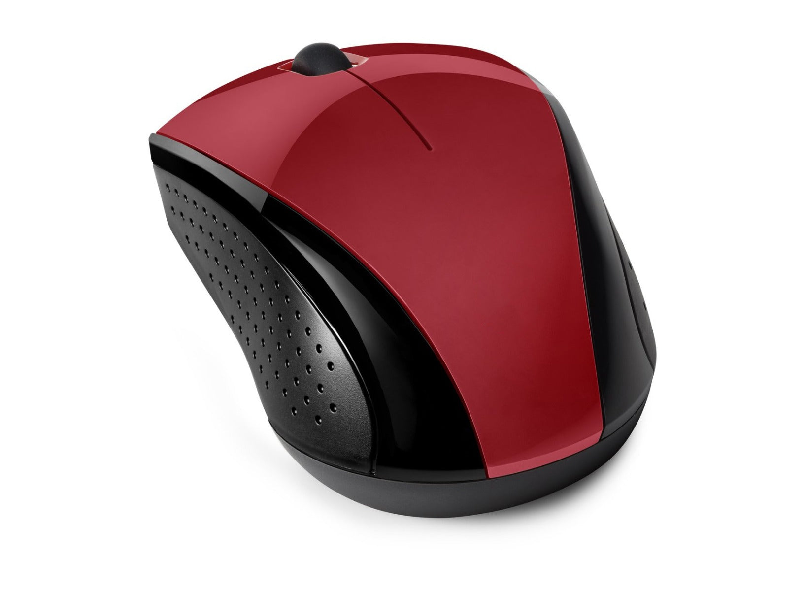 Mouse wireless con adattore USB ergonomico rosso e nero