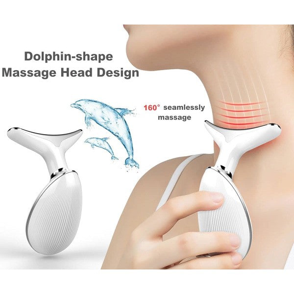 Dispositivo massaggiatore di bellezza antietà per collo viso ricaricabile