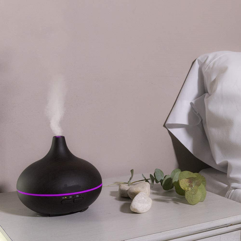 Umidificatore ultrasonico e diffusore di aroma da 150 ml  Timer da 5 ore 7 colori LED