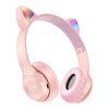 Cuffie stereo bluetooth 5.0 senza filo con orecchie di gatto led colorati