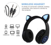 Cuffie stereo bluetooth 5.0 senza filo con orecchie di gatto led colorati