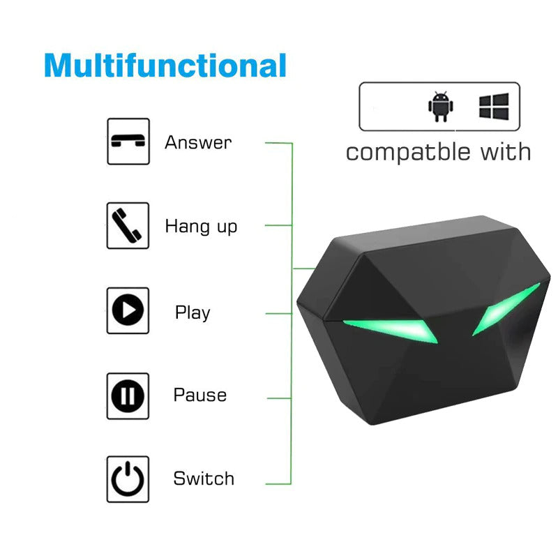 Auricolari Wireless Gaming  Bluetooth con luce Led sportivi impermeabili a latenza ultra bassa