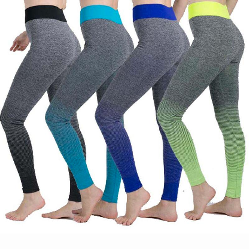 Pantaloni da yoga elasticizzabili elastici elastici a vita alta a vita alta da donna