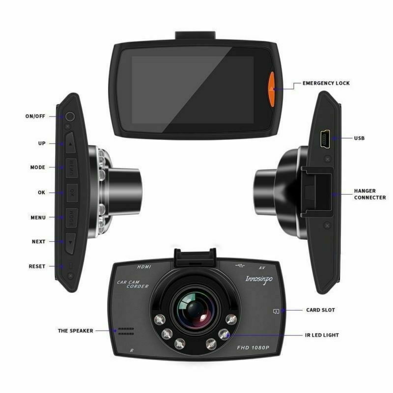 Dash Cam 1080p Hd Auto Telecamera Registratore Videocamera Monitor