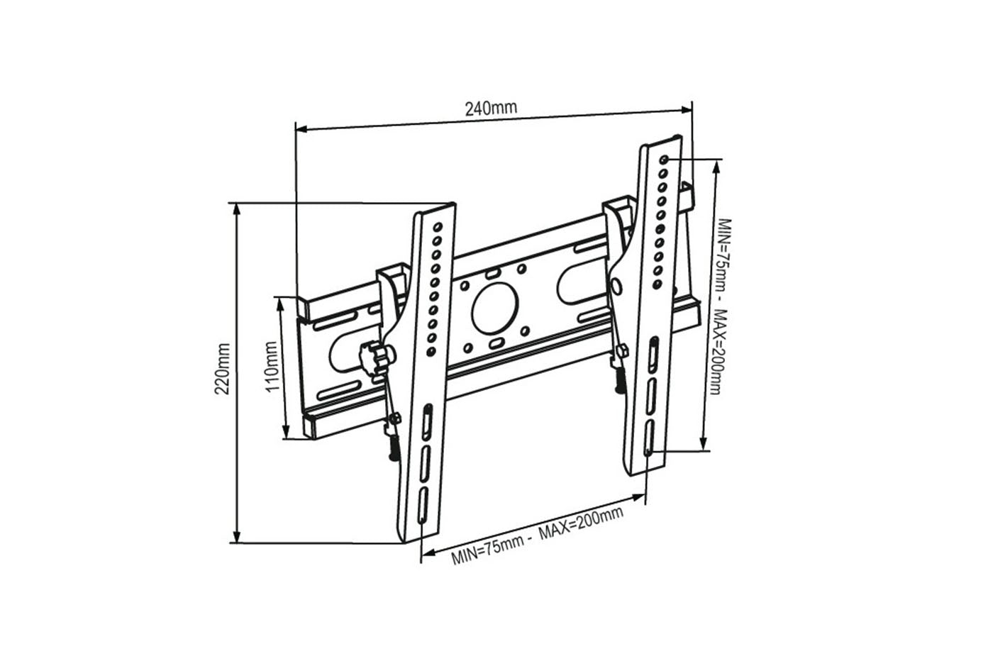 Supporto tv staffa braccio per tv lcd plasma fisso parete da 15" a 42" Fijo